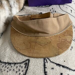 Rosebud Tan Map Print Visor Hat